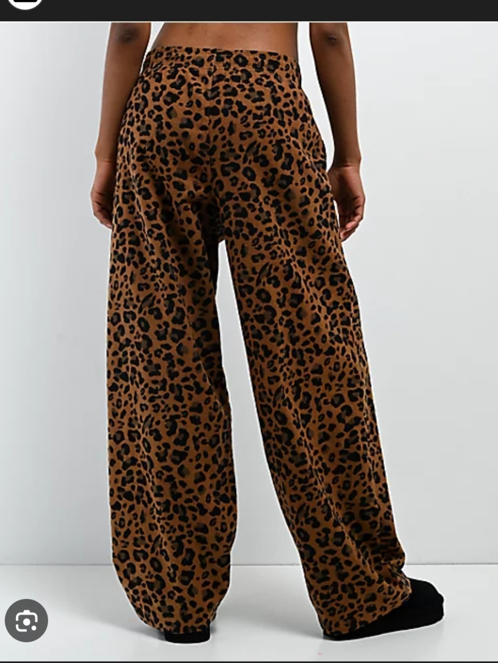 Wide-Leg Leopard Print Lounge Pants in Brown and Black